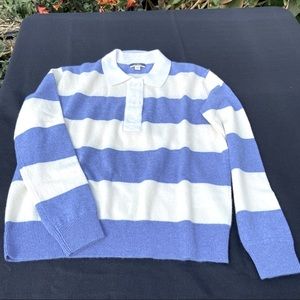 J. Crew striped cashmere collared sweater